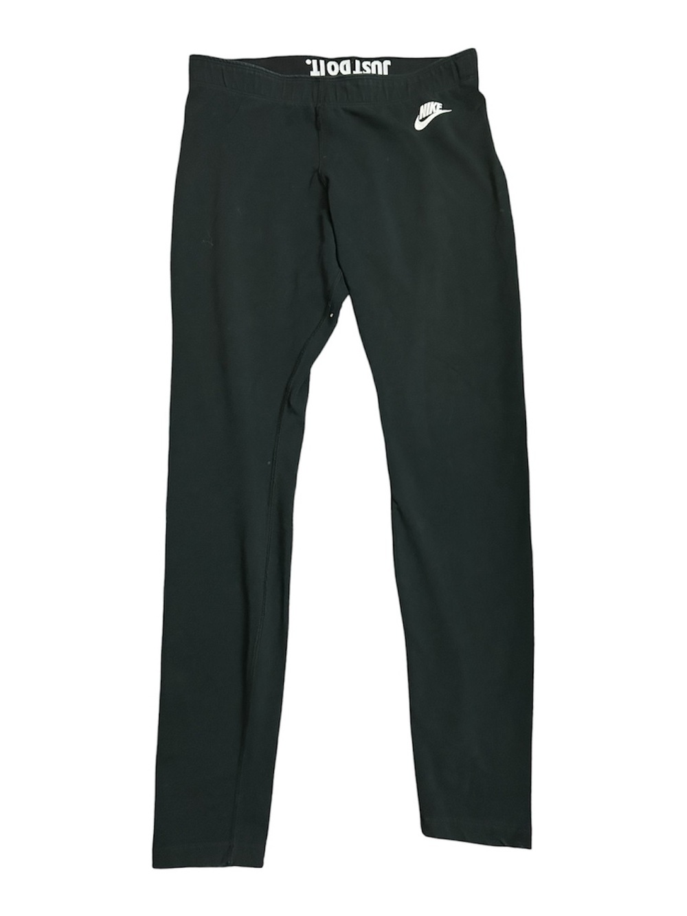 Nike Black Track Leggings with White Swoosh